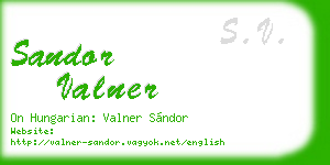 sandor valner business card